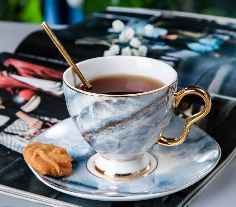 6.8 oz Tea Cup and Saucer in Gift Box as Birthday Gift, Elegant Ceramic Coffee Cups, Beautiful British Tea Cups, Royal Porcelain Tea Cup Set