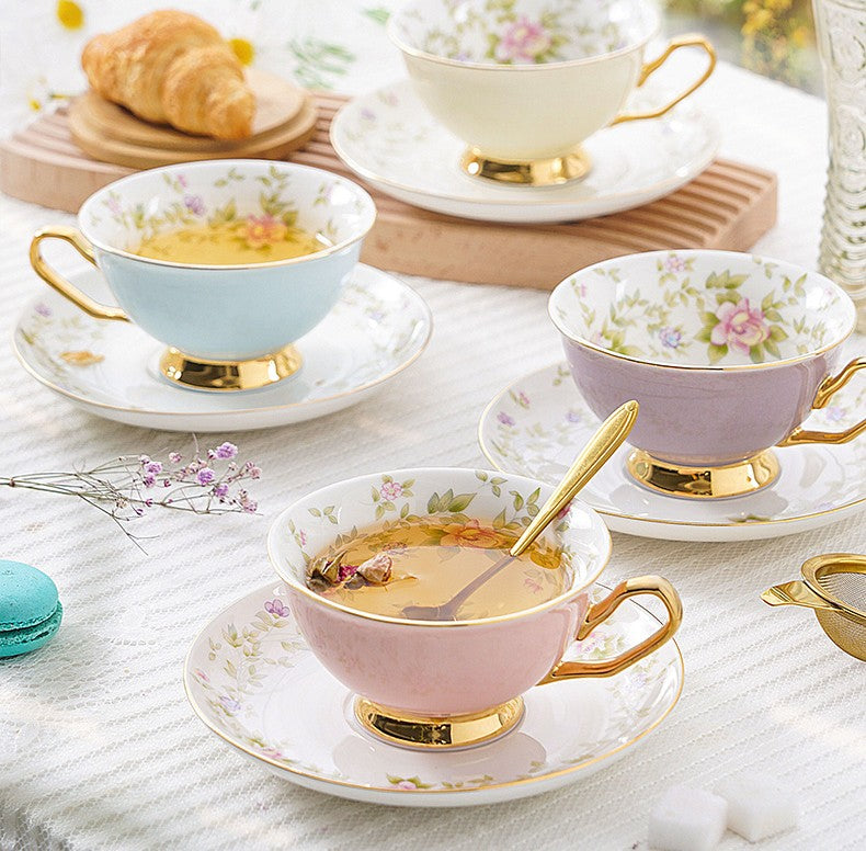 Elegant Ceramic Coffee Cups, Beautiful British Tea Cups, Unique Traditional Afternoon Tea Cup and Saucer in Gift Box, Royal Porcelain Tea Cup Set
