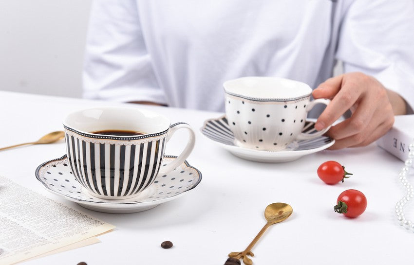 Elegant Modern Ceramic Coffee Cups, Creative Porcelain Tea Cup Saucer Set, Unique Porcelain Cup and Saucer, Afternoon British Tea Cups