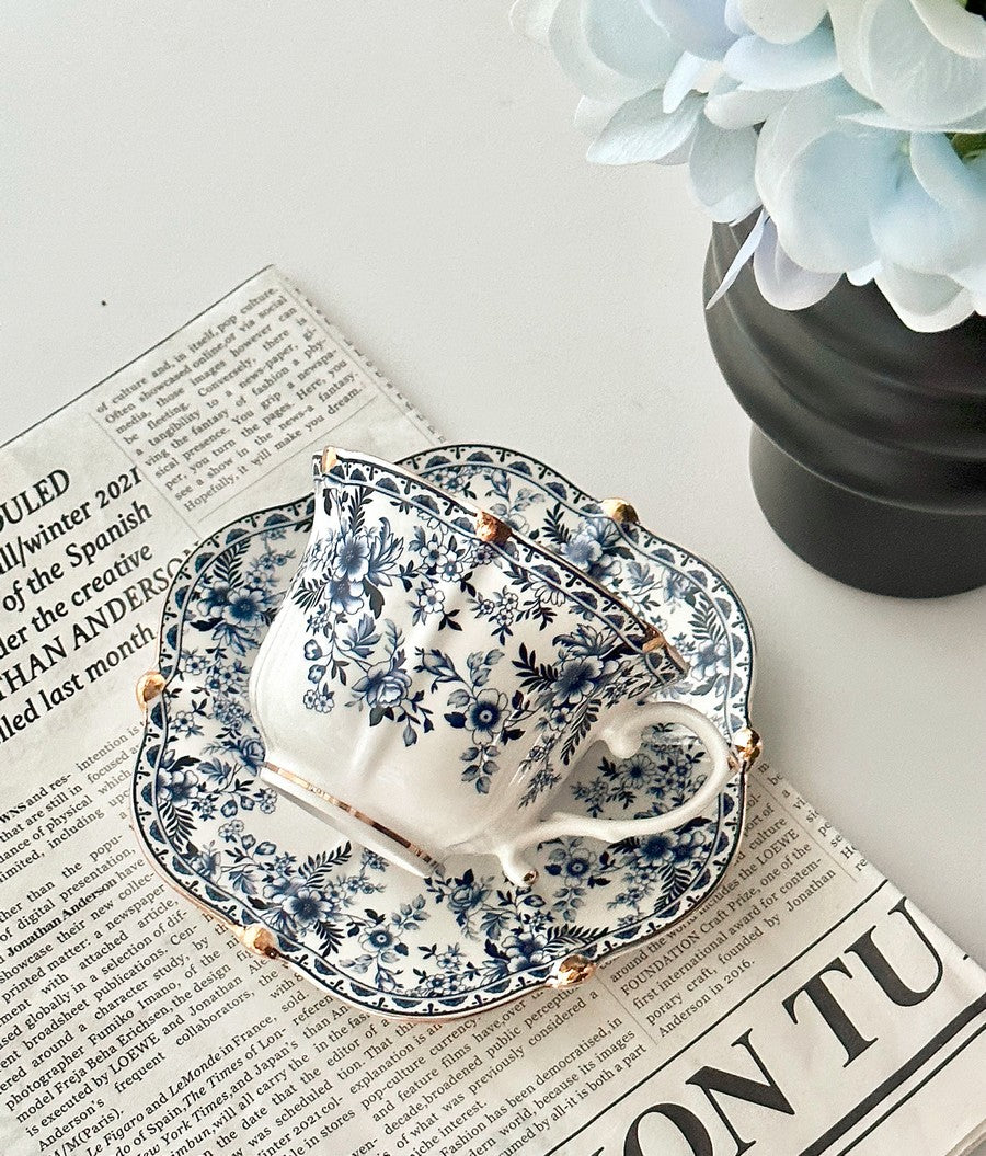 French Style China Porcelain Tea Cup Saucer Set, Unique Tea Cup and Saucers, Royal Ceramic Cups, Elegant Ceramic Coffee Cups