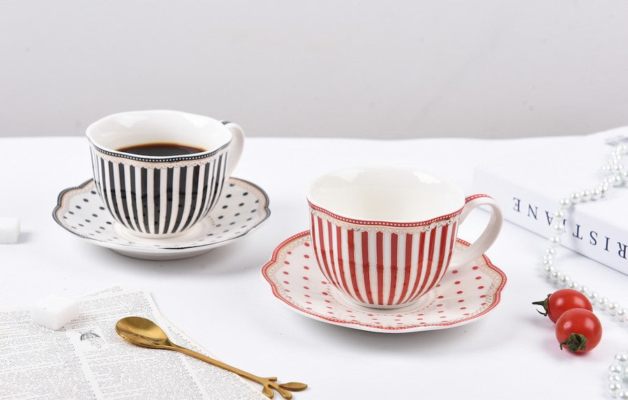 Elegant Modern Ceramic Coffee Cups, Creative Porcelain Tea Cup Saucer Set, Unique Porcelain Cup and Saucer, Afternoon British Tea Cups