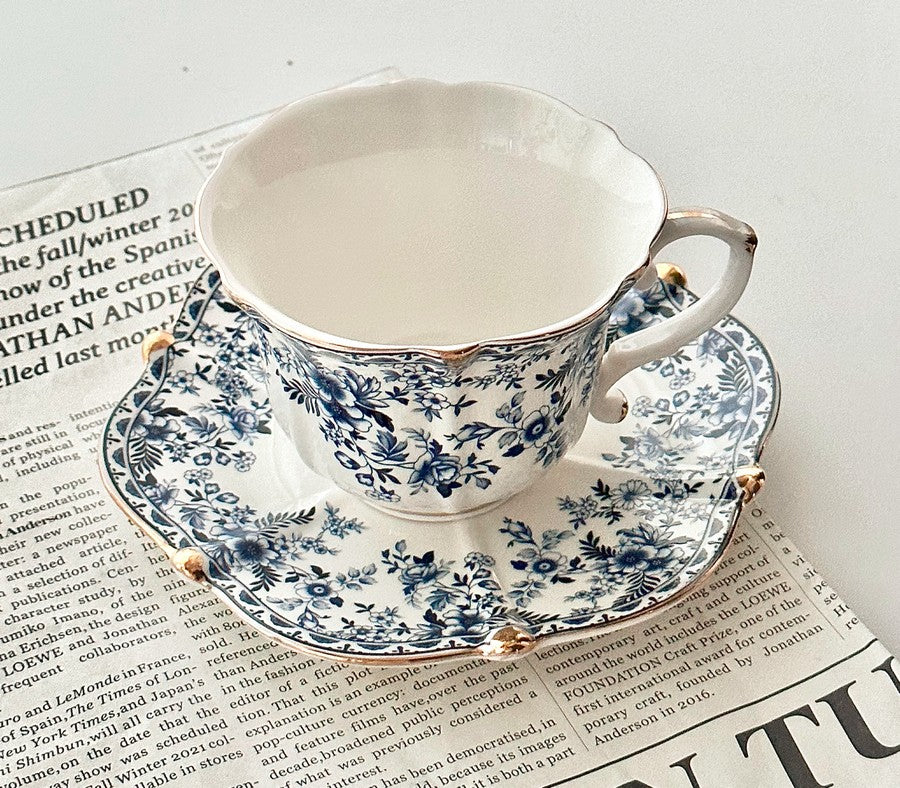 French Style China Porcelain Tea Cup Saucer Set, Unique Tea Cup and Saucers, Royal Ceramic Cups, Elegant Ceramic Coffee Cups