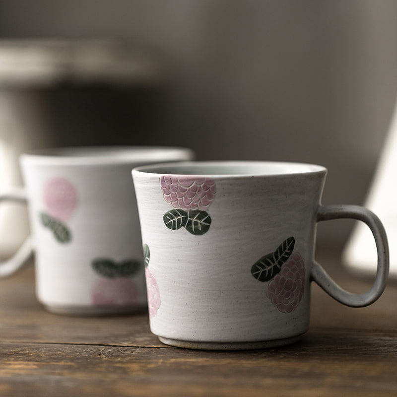 Handmade Pottery Coffee Cup, Rose Ceramic Coffee Mug, Cappuccino Coffee Cup, Tea Cup