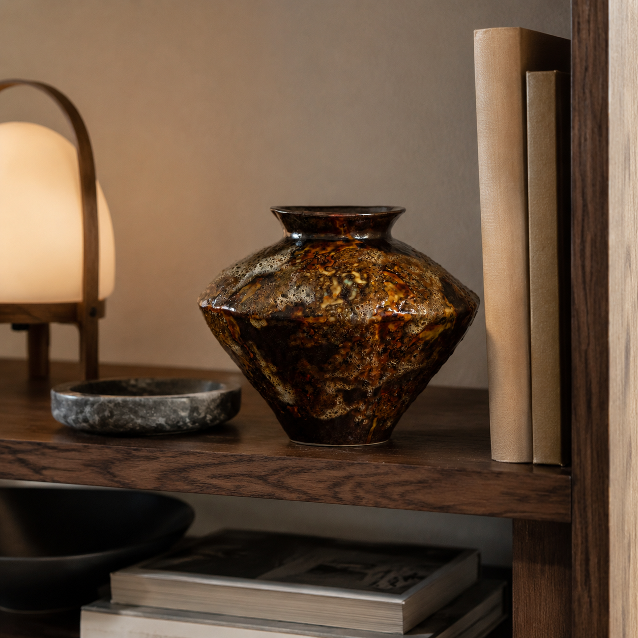 Rough ceramic wabi sabi vase style G lifestyle scene 2