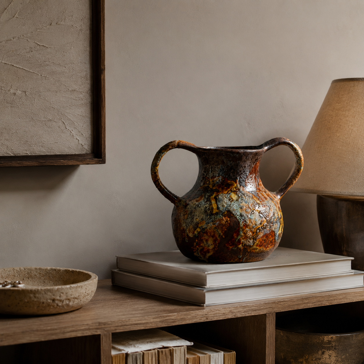Rough ceramic wabi sabi vase style C lifestyle scene 2