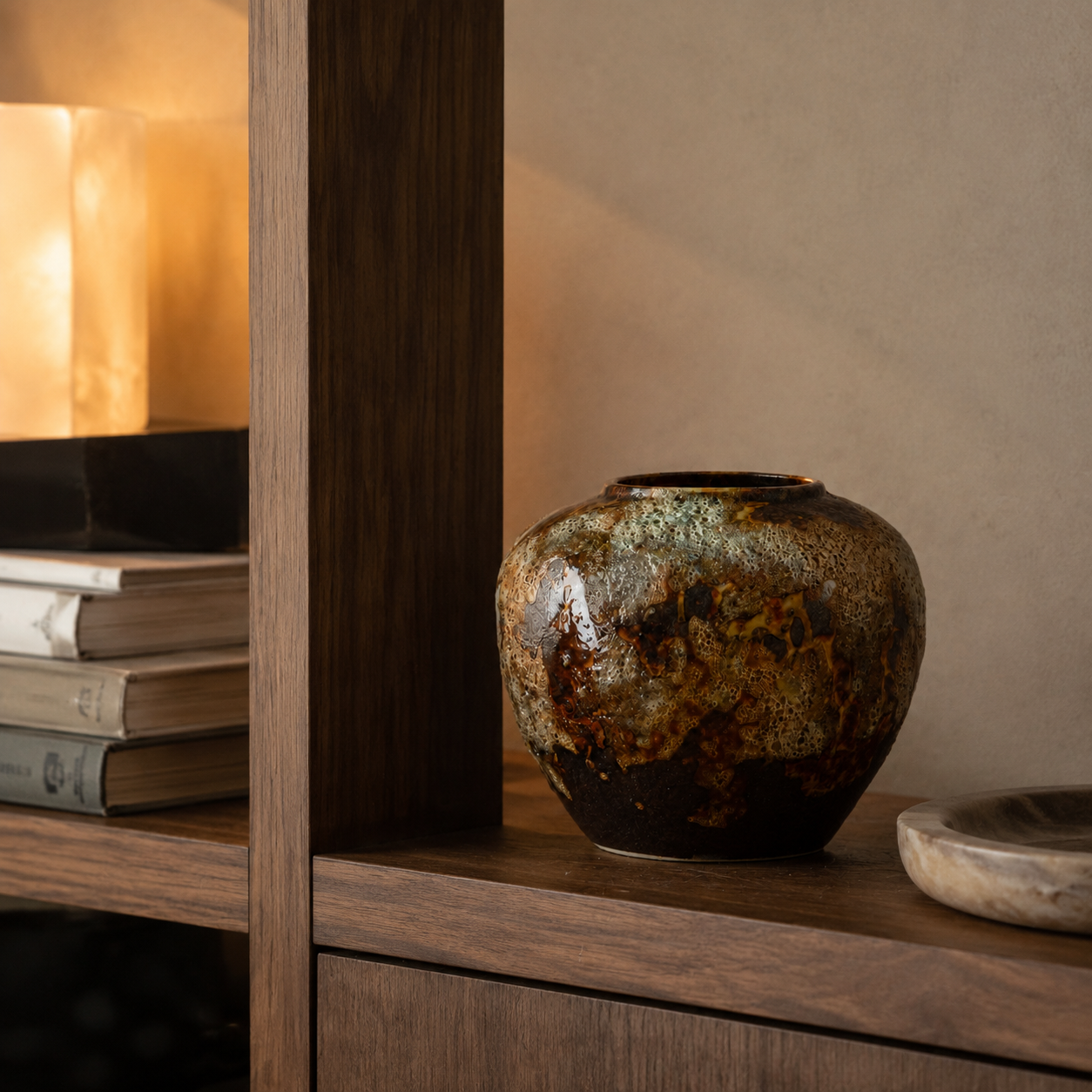 Rough ceramic wabi sabi vase style E lifestyle scene 2