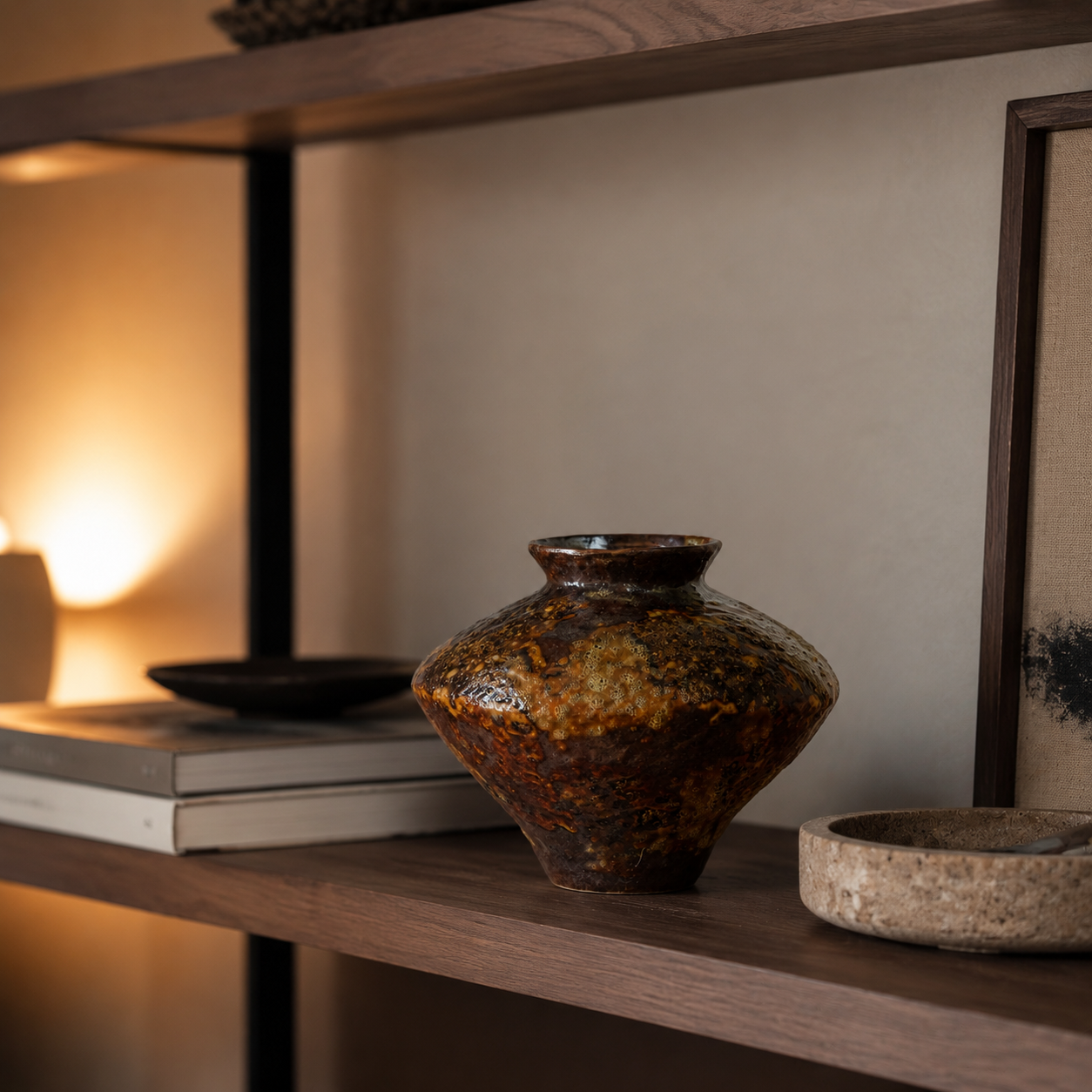 Rough ceramic wabi sabi vase style B lifestyle scene 2