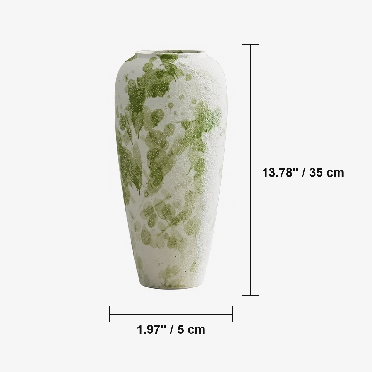 Green Ink Ceramic Vase - Botanical Glaze Flower Vase D74 Indigo Green dimensions