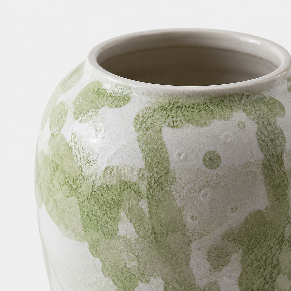 Green Ink Ceramic Vase - Botanical Glaze Flower Vase D74 Jade Mist ceramic texture detail
