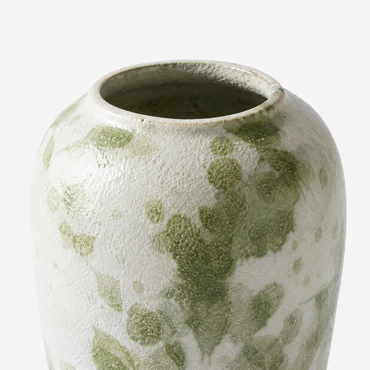 Green Ink Ceramic Vase - Botanical Glaze Flower Vase D74 Indigo Green ceramic texture detail