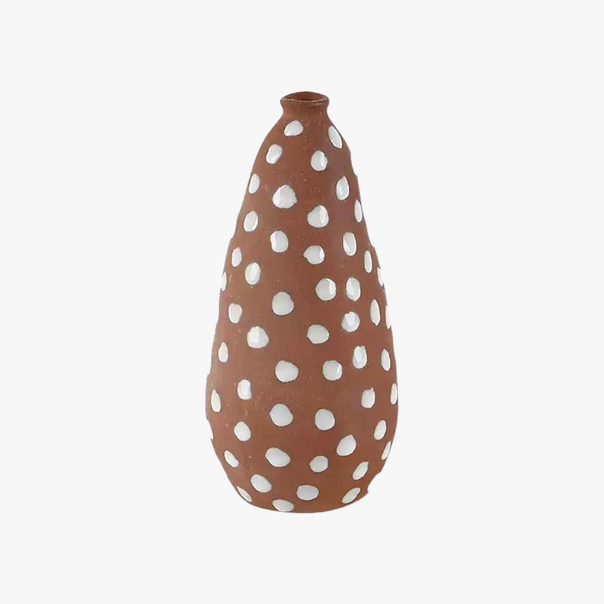 Terracotta Polka Dot Teardrop Ceramic Vase D79 Model A product image
