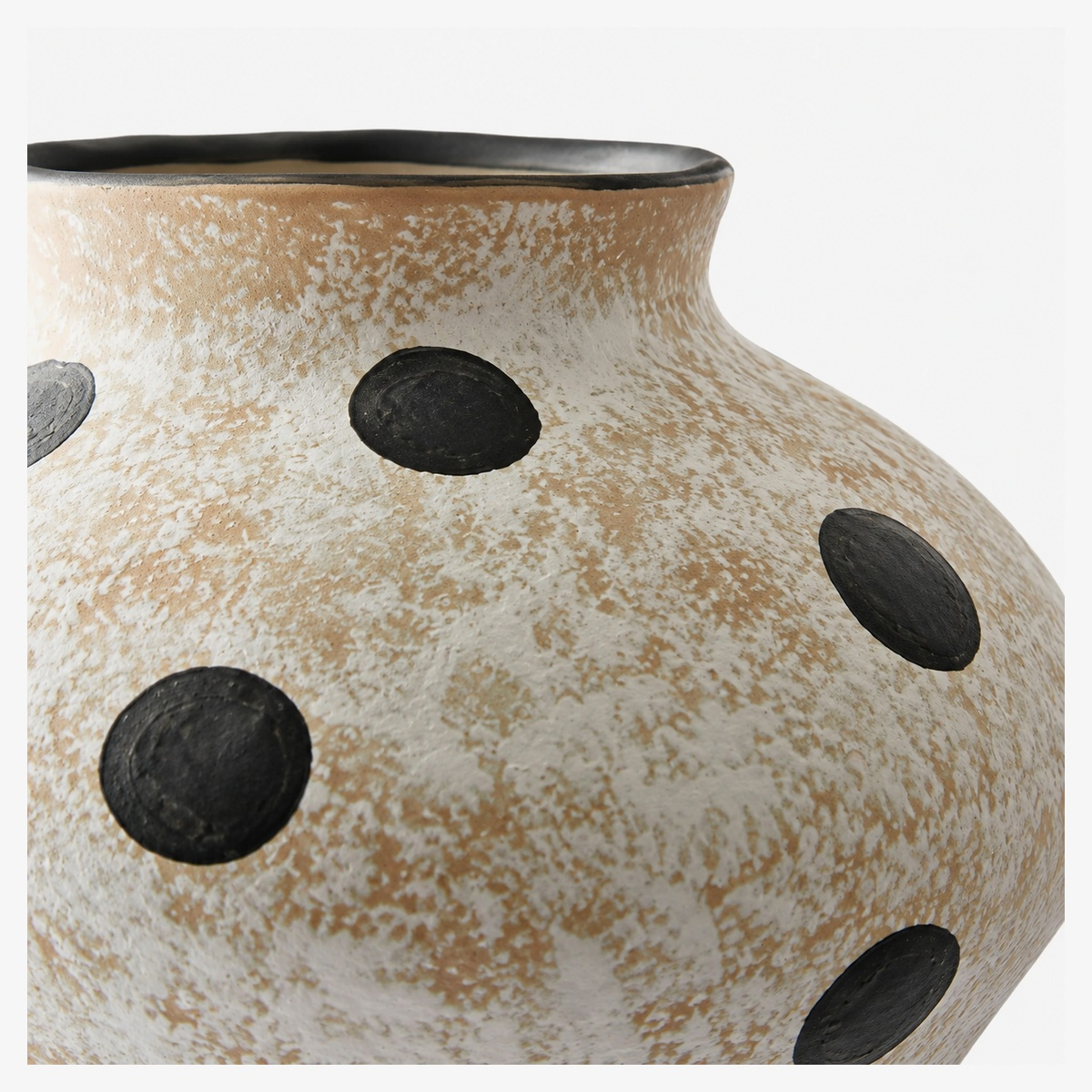 Hand-Painted Polka Dot Ceramic Vase - Large Decorative Vase D75 ceramic material detail 2