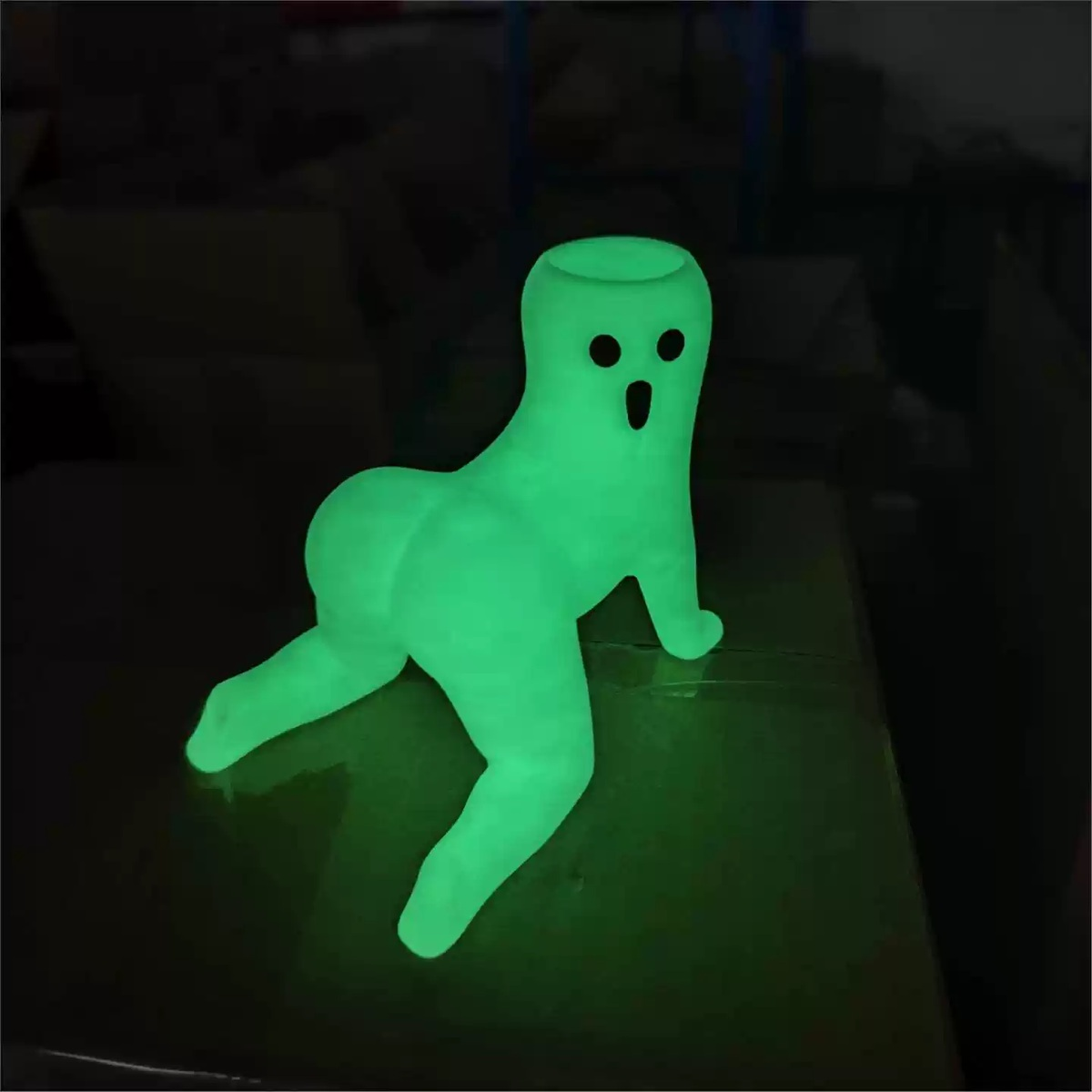 3D Printed Ghost Planter Vase - Three Color Decor D77 Glow Green lifestyle scene one