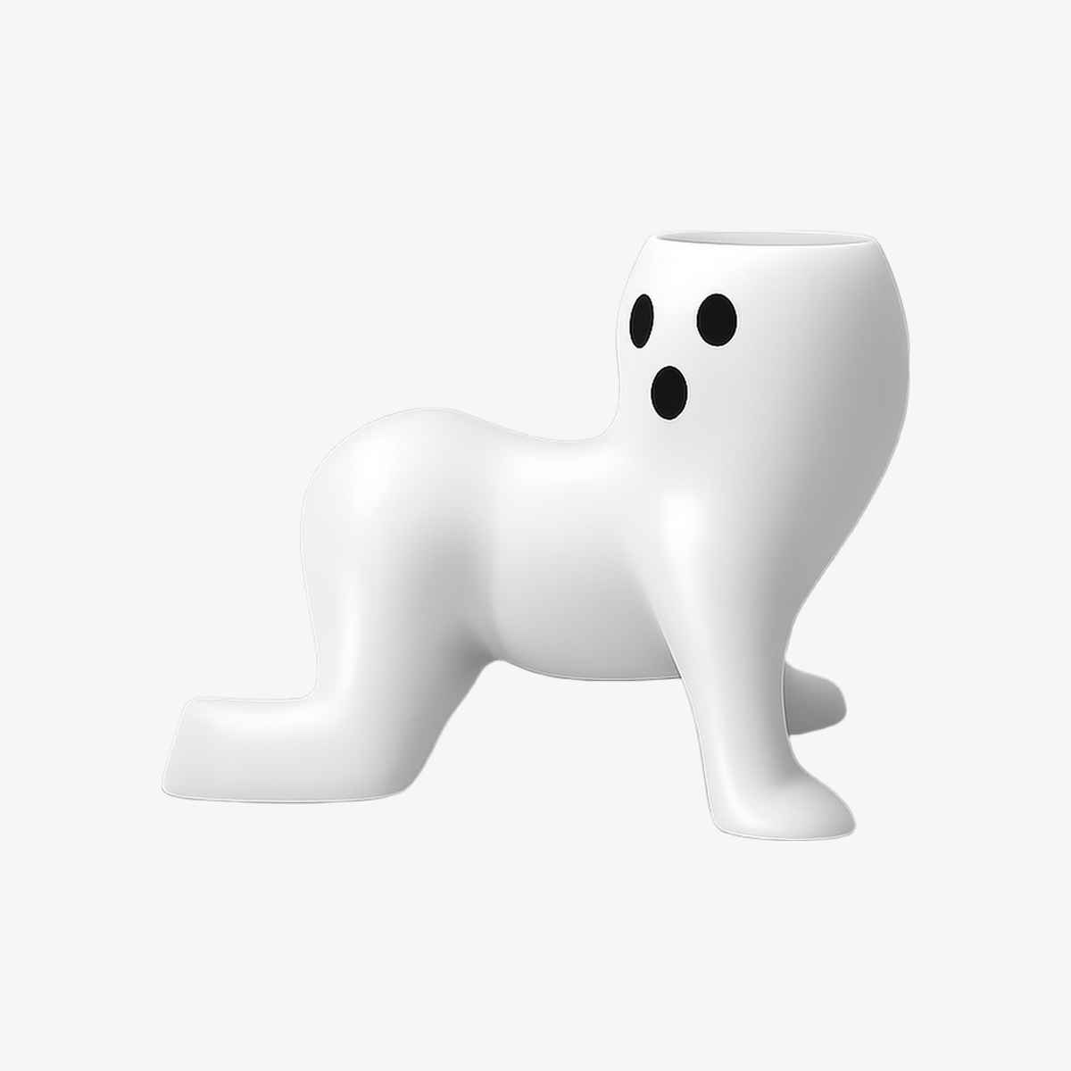 3D Printed Ghost Planter Vase - Three Color Decor D77 White product image
