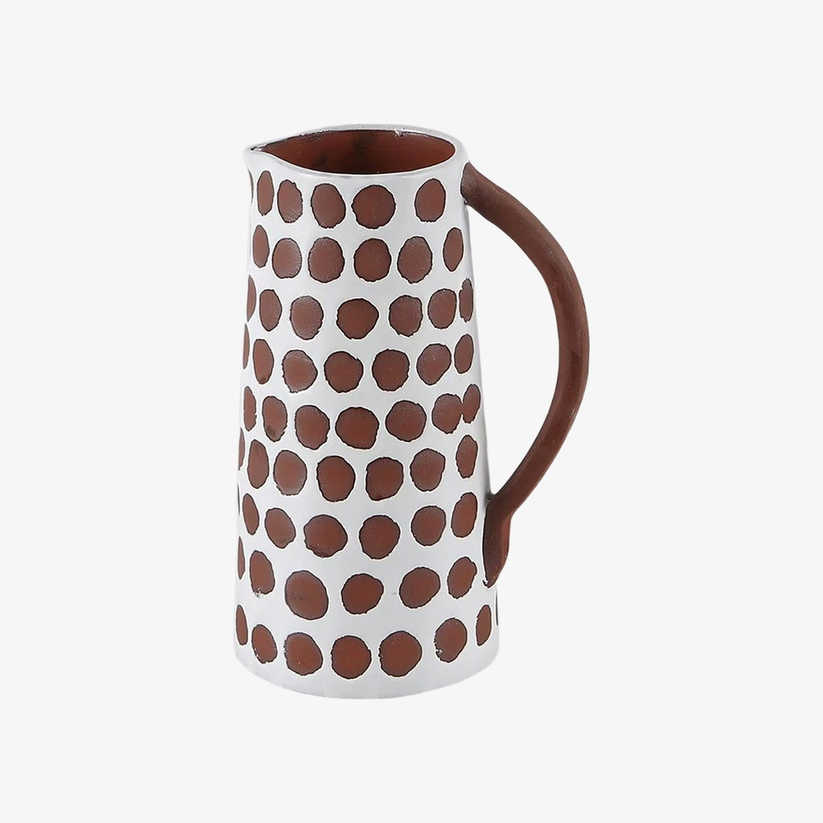 Handled Polka Dot Ceramic Pitcher Vase D80 Model B product image
