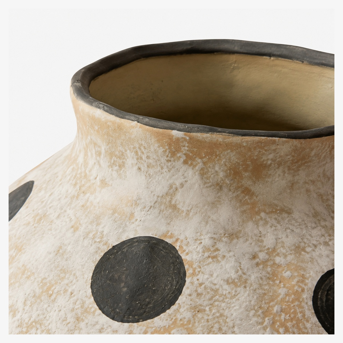 Hand-Painted Polka Dot Ceramic Vase - Large Decorative Vase D75 ceramic material detail 1