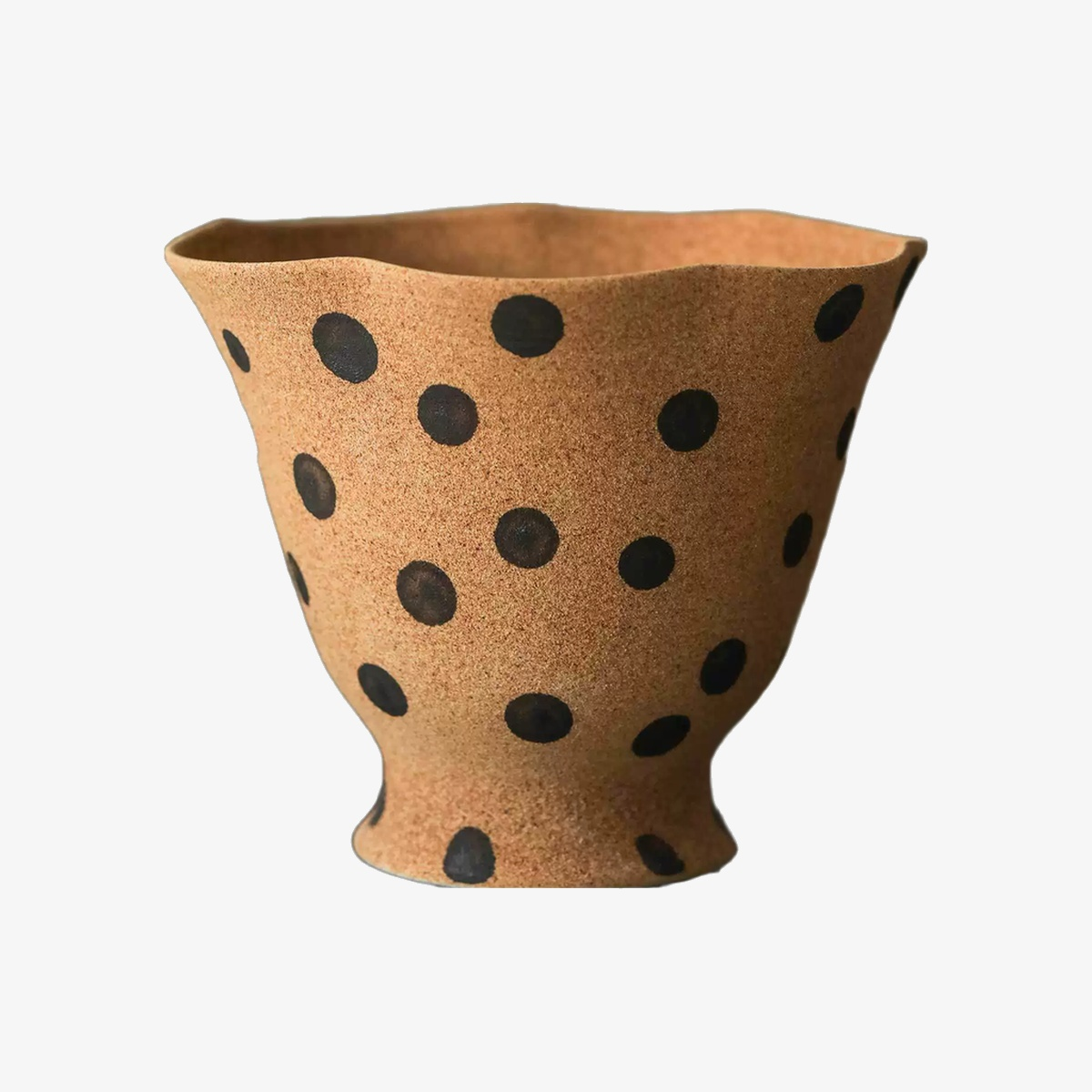 Caramel Polka Dot Rustic Ceramic Vase - Five Styles D83 Model B product image
