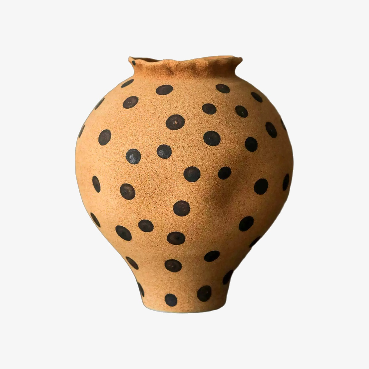 Caramel Polka Dot Rustic Ceramic Vase - Five Styles D83 Model D product image