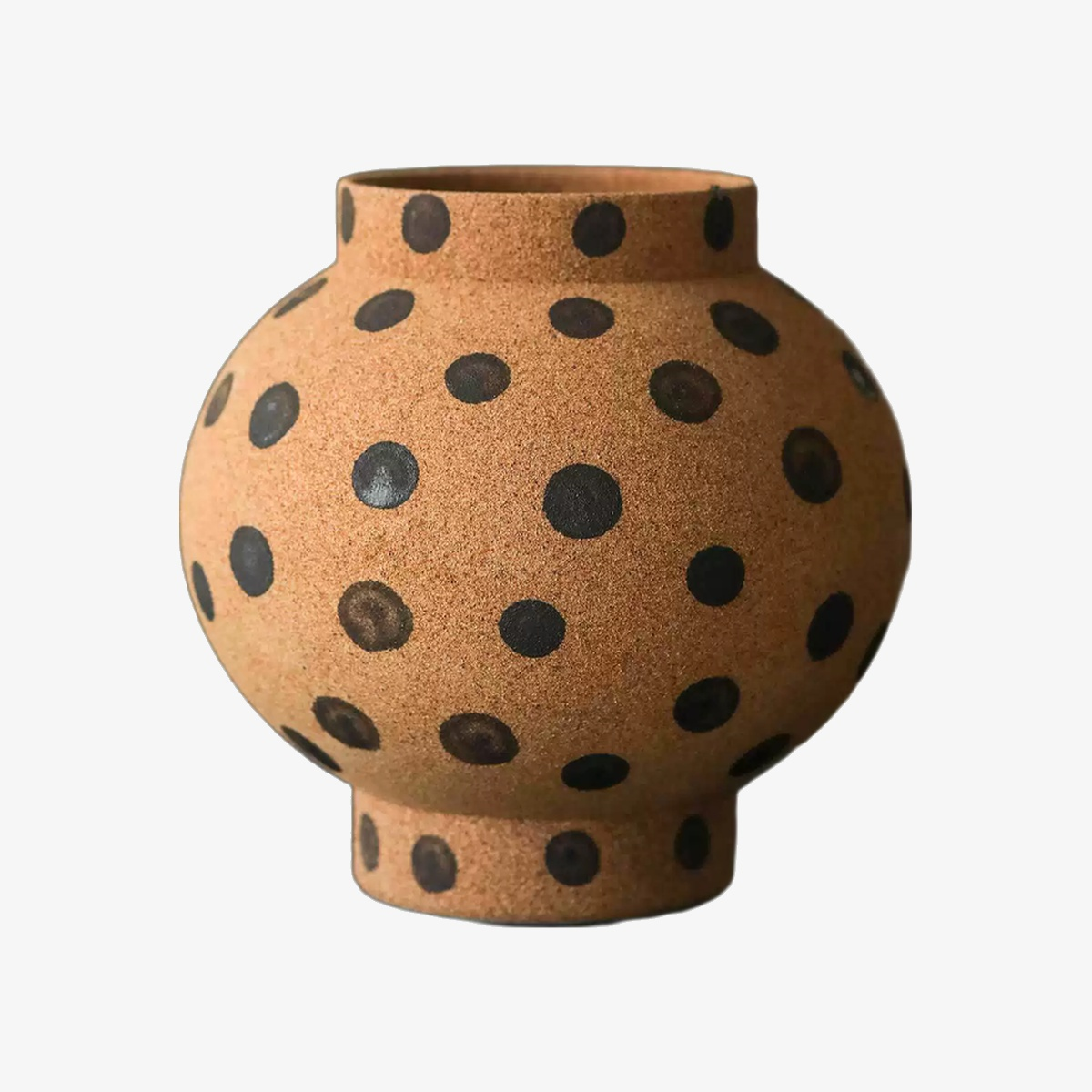Caramel Polka Dot Rustic Ceramic Vase - Five Styles D83 Model A product image