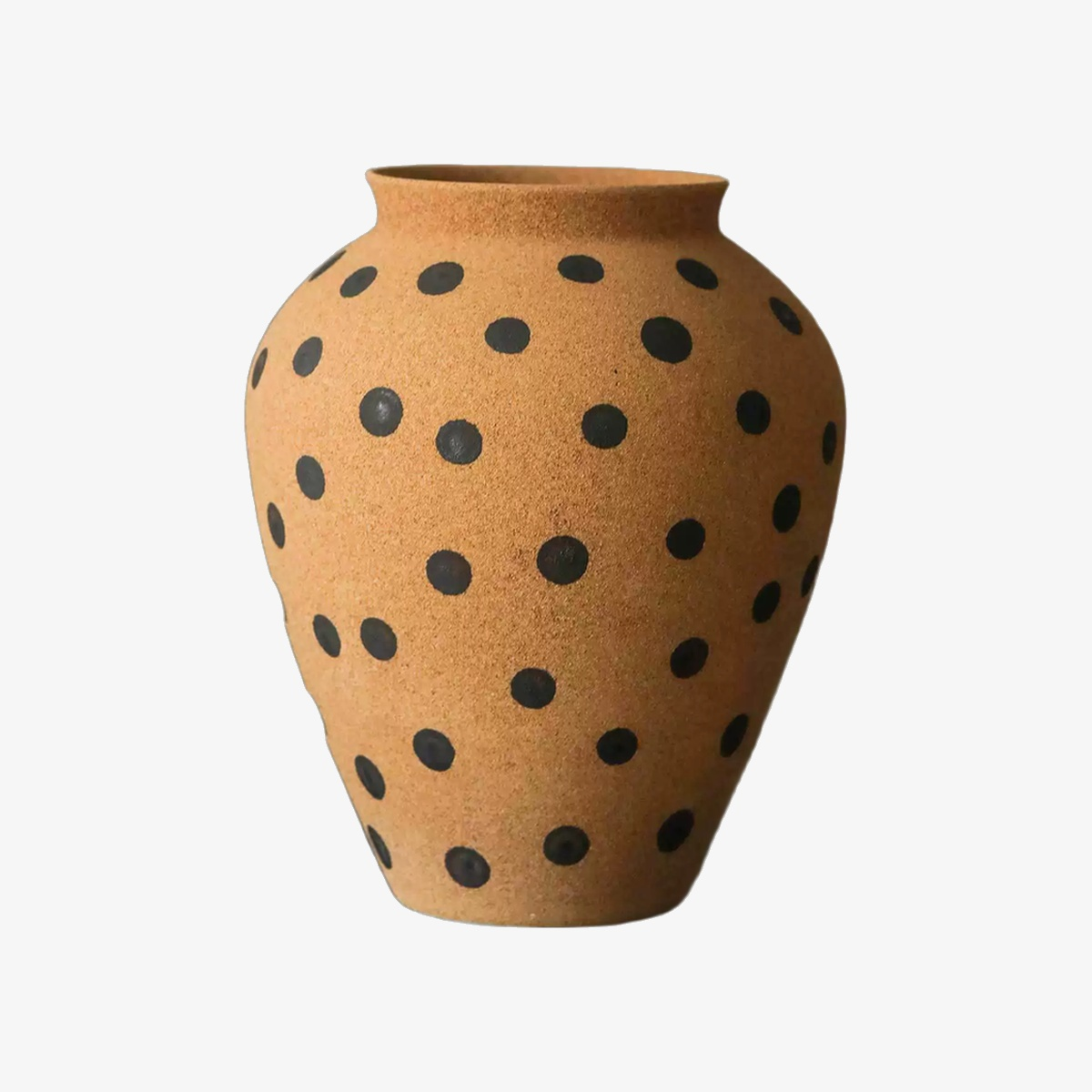 Caramel Polka Dot Rustic Ceramic Vase - Five Styles D83 Model E product image