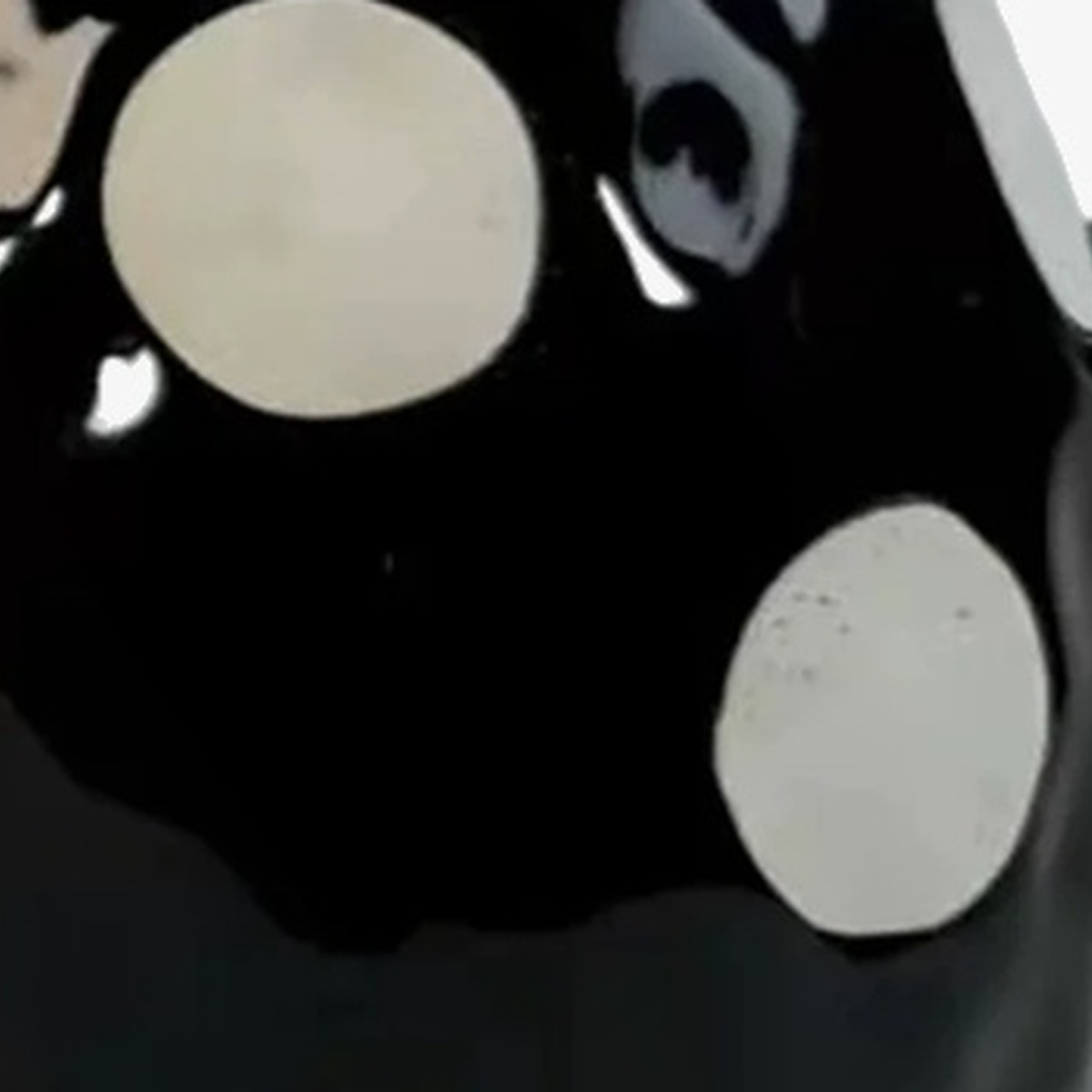 French Black Polka Dot Ceramic Vase D84 material detail 2
